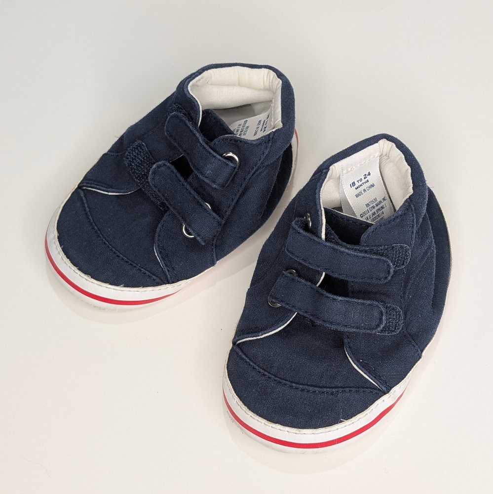 💙 Janie & Jack Navy Canvas‎ Crib Shoes — 18–24 Months